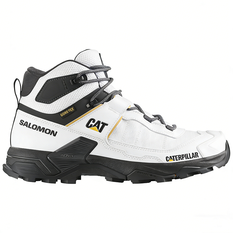 Salomon® und CAT® Arbeits- und Wanderschuhe, wasserdicht und atmungsaktiv, ideal für die Arbeit.