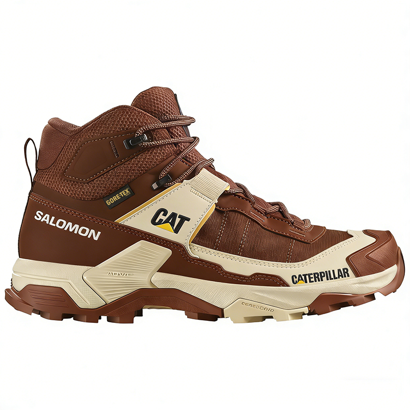 Salomon® und CAT® Arbeits- und Wanderschuhe, wasserdicht und atmungsaktiv, ideal für die Arbeit.